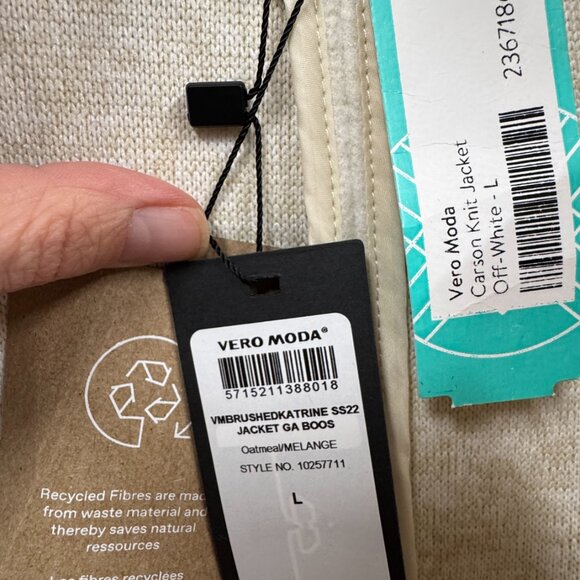 Vero Moda Katrine Brushed Jacket In Oatmeal Women's Large - Picture 5 of 9